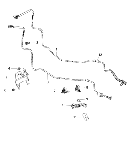 2019 Ram 3500 Fuel Lines/Tubes, Front Diagram