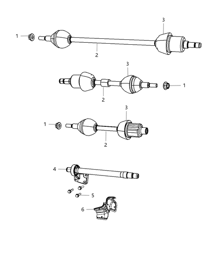 2010 Dodge Grand Caravan Axle Half Shaft Diagram for 4880210AG