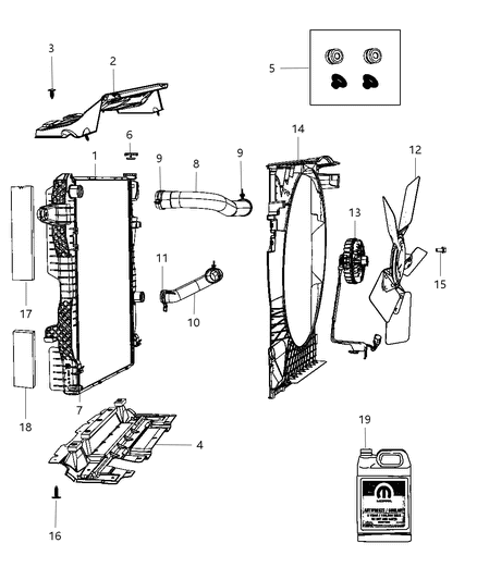 2011 Ram 2500 Radiator & Related Parts Diagram 2