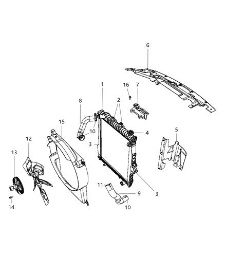 2008 Chrysler Aspen Radiator & Related Parts Diagram