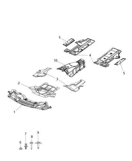 2018 Dodge Challenger Underbody Shields Diagram