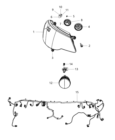 2014 Chrysler 200 Lamps, Front Diagram