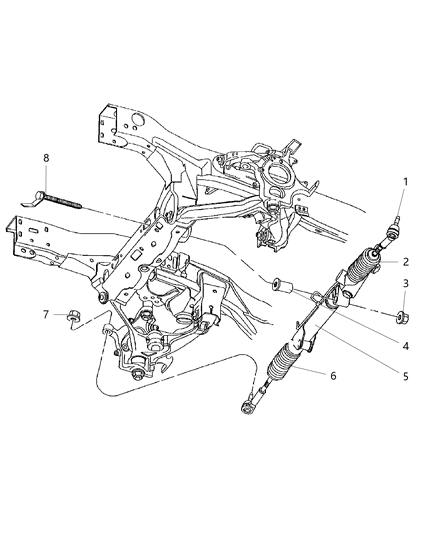 2004 Dodge Dakota Gear - Rack & Pinion Power Steering Diagram 1