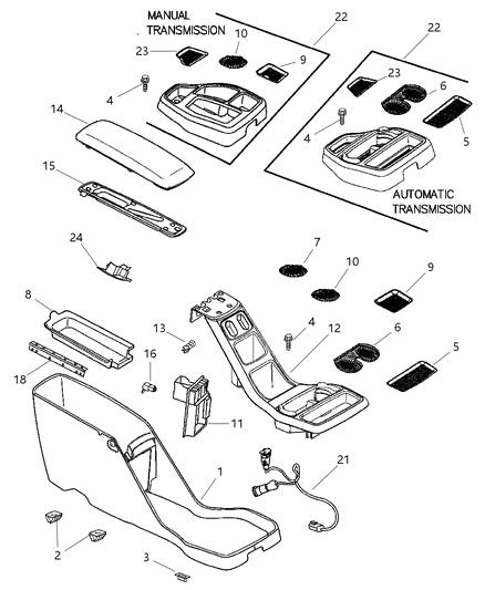 2004 Dodge Dakota Floor Console Diagram