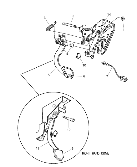 2002 Chrysler PT Cruiser Clutch Pedal Diagram