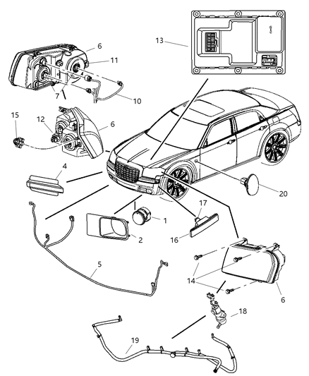 2005 Chrysler 300 Fog Lamp Diagram for 4805858AA