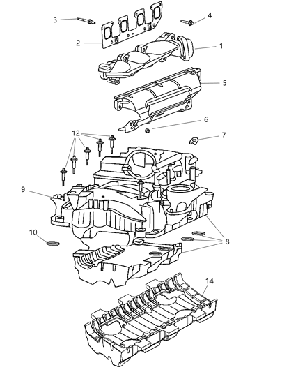 2004 Dodge Ram 1500 Shield-Exhaust Manifold Diagram for 53032208AG
