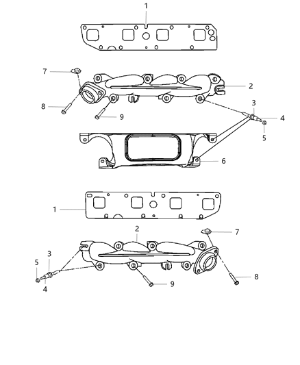 2012 Jeep Grand Cherokee Exhaust Manifold Diagram for 68021512AE