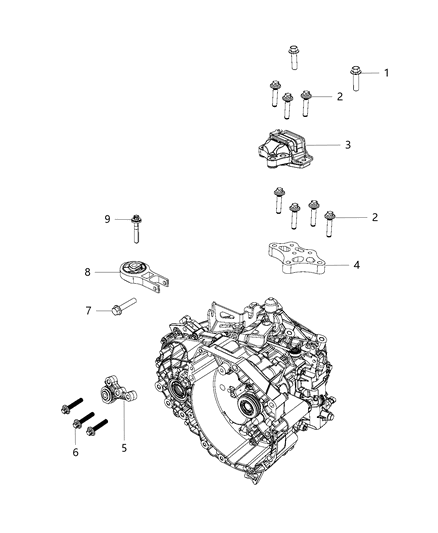 2018 Jeep Compass Bracket-Transmission Mount Diagram for 68253044AB