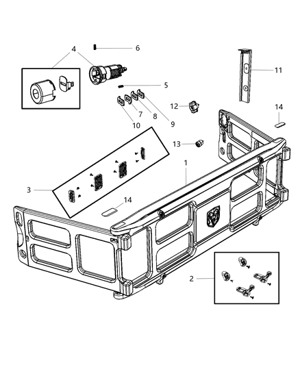 2015 Ram 3500 Ram Box Divider / Extender Diagram