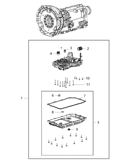 2019 Chrysler 300 Transmission Body Diagram for 68431657AB