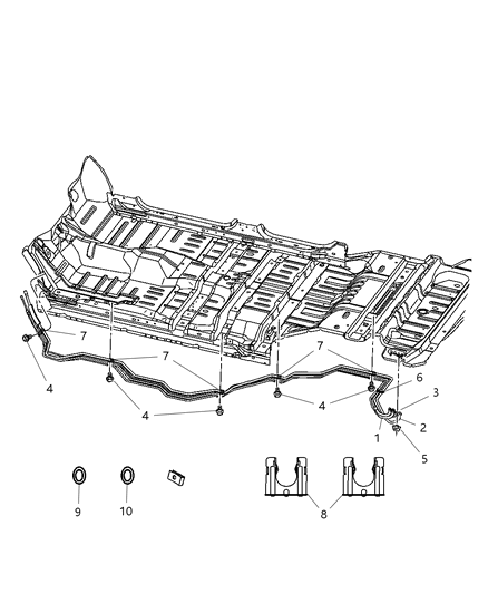 2006 Dodge Durango Plumbing - Rear HEVAC Diagram