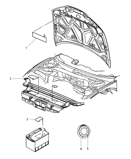 2018 Chrysler 300 Engine Compartment And Hood Diagram