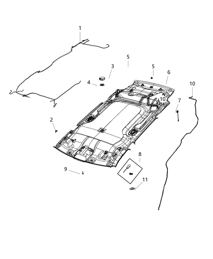 2020 Jeep Cherokee Wiring-HEADLINER Diagram for 68347530AC