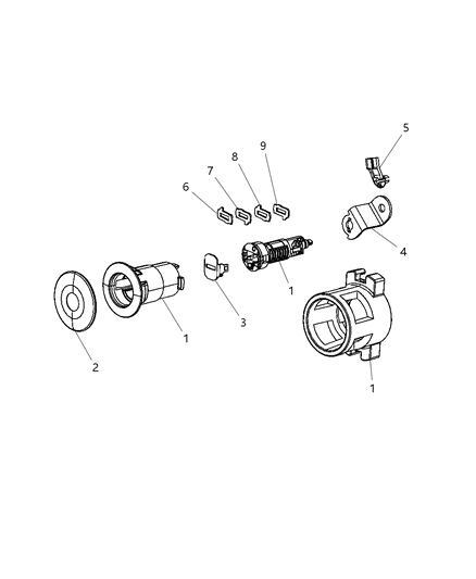 2009 Dodge Journey Cylinder-LGATE-LIFTGATE Lock Diagram for 68033742AA