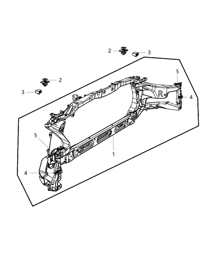 2010 Dodge Ram 3500 Panel-Radiator Closure Diagram for 68066740AA