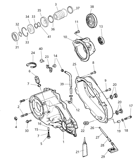 2003 Jeep Wrangler Case , Transfer & Related Parts Diagram 1