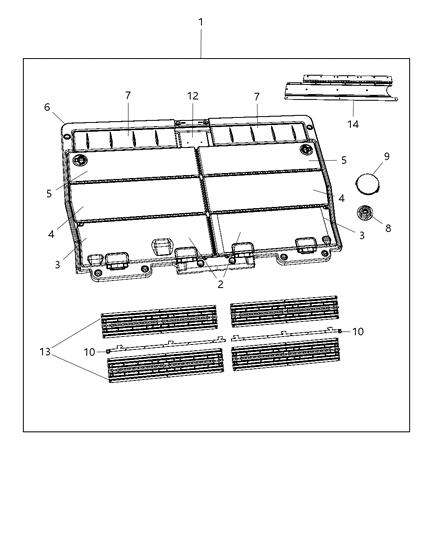 2008 Dodge Grand Caravan DOORE-Load Floor Diagram for 1DJ78BD5AA