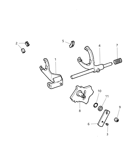 2003 Jeep Wrangler Forks & Rail Diagram 1