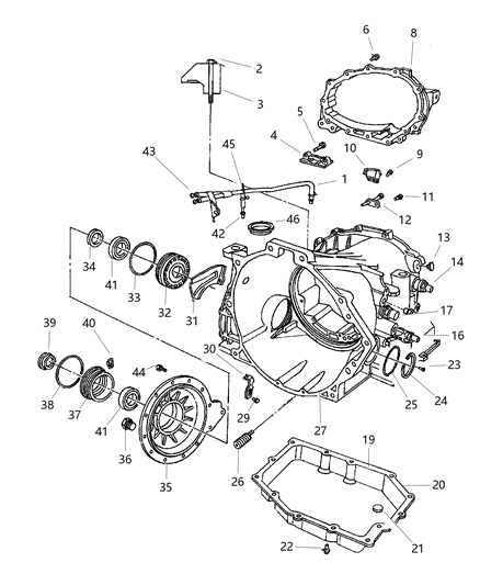 1999 Chrysler LHS Case & Related Parts Diagram