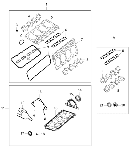 2021 Dodge Durango Cylinder Head Cover Diagram for 68526603AA