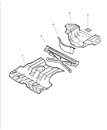 1997 Dodge Intrepid Floor Pan - Center And Rear Diagram