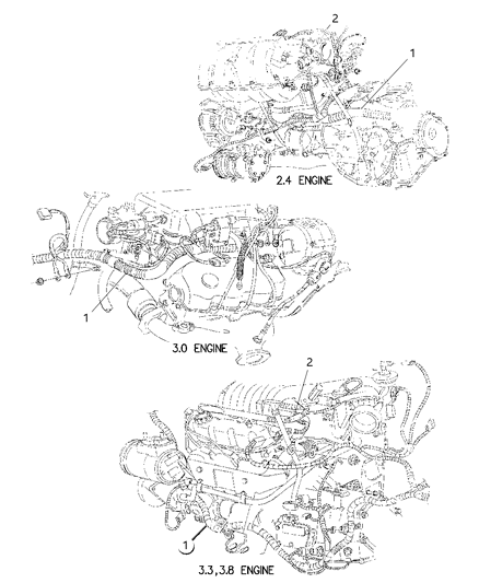 1999 Dodge Caravan Wiring - Engine & Related Parts Diagram