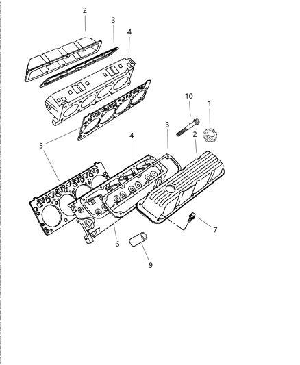 1999 Dodge Ram 3500 Quad & Club Cab Cylinder Head Diagram 1