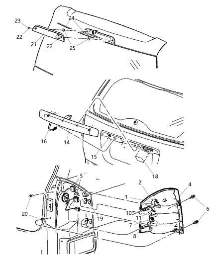 2007 Jeep Patriot Lamps - Rear Diagram