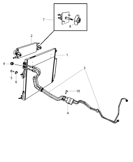 2014 Dodge Challenger Transmission Oil Cooler & Lines Diagram