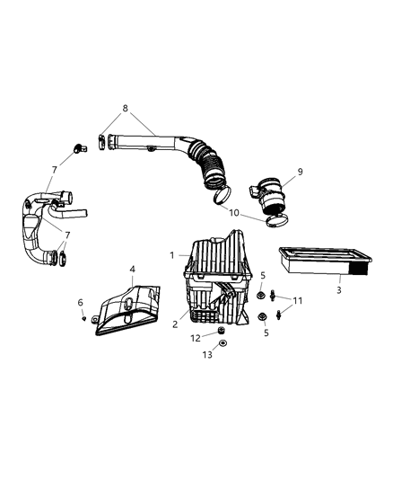 2007 Dodge Avenger Cover-Air Cleaner Diagram for 68022258AA