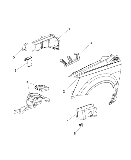 2010 Chrysler Town & Country Panel-Fender Diagram for 68029128AA