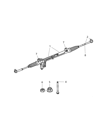 2010 Jeep Commander Jam Nut-Outer Tie Rod Diagram for 6507289AA