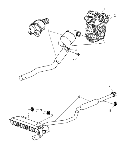 2009 Jeep Patriot Exhaust System Diagram 1