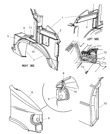 1997 Dodge Ram Wagon Support-COWL Side Impact Diagram for 55344982