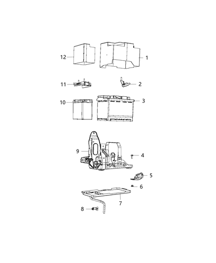 2018 Jeep Compass Tray-Battery Diagram for 68357133AB