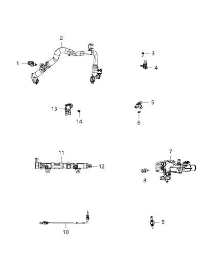 2019 Jeep Wrangler Sensors, Engine Diagram 1