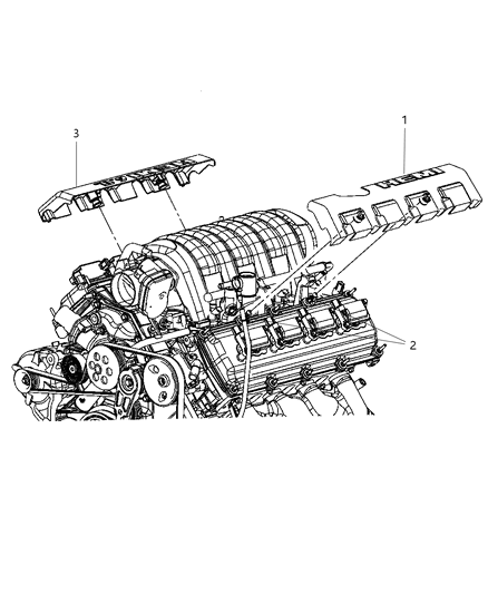 2005 Dodge Magnum Engine Covers & Components Diagram