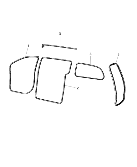 2018 Dodge Grand Caravan WEATHERSTRIP-Rear Aperture Panel Glass Diagram for 4894635AC