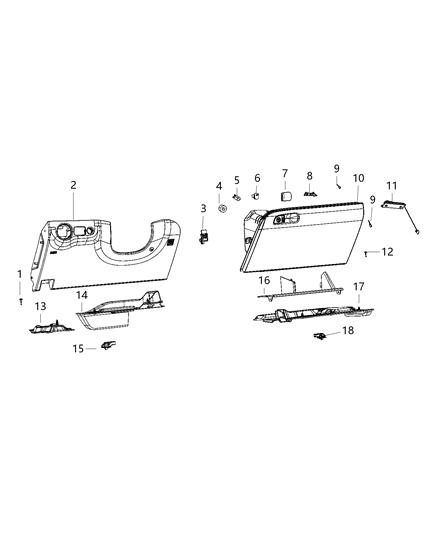 2020 Chrysler 300 Instrument Panel, Lower Diagram