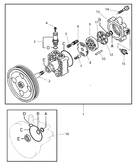 2001 Chrysler Sebring Coupe Power Steering Pump Diagram 1