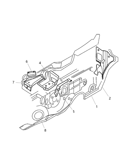 2010 Chrysler PT Cruiser Cowl, Dash Panel & Related Parts Diagram