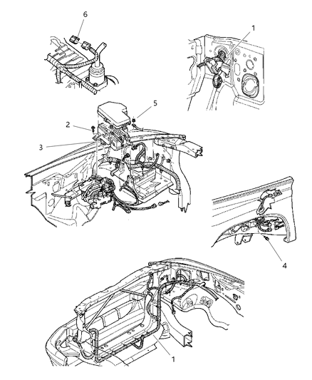 1997 Dodge Dakota Wiring - Headlamp & Dash Diagram