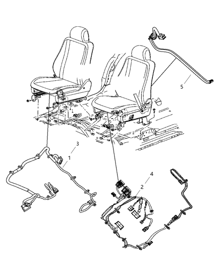 2007 Dodge Durango Wiring-Power Seat Diagram for 68003325AA