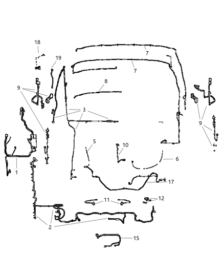 2001 Dodge Ram Wagon Wiring-Door Diagram for 56021022AD