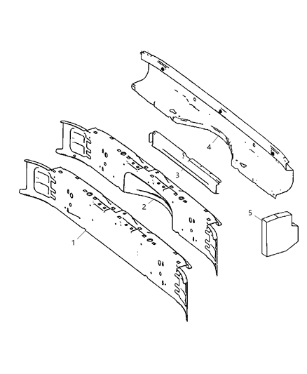 2007 Dodge Sprinter 3500 Rear Cross Member & Tow Hook Diagram