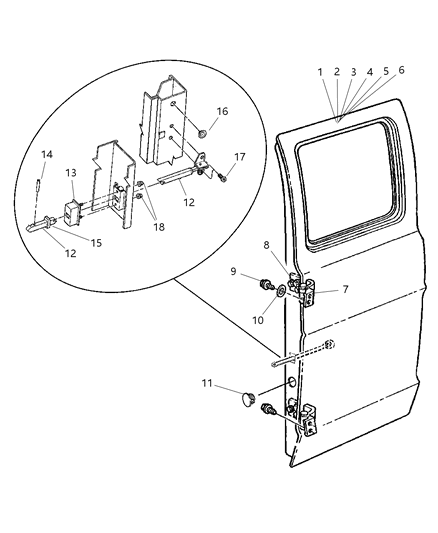 2002 Dodge Ram Wagon Check-Cargo Door Check Diagram for 55346730AC