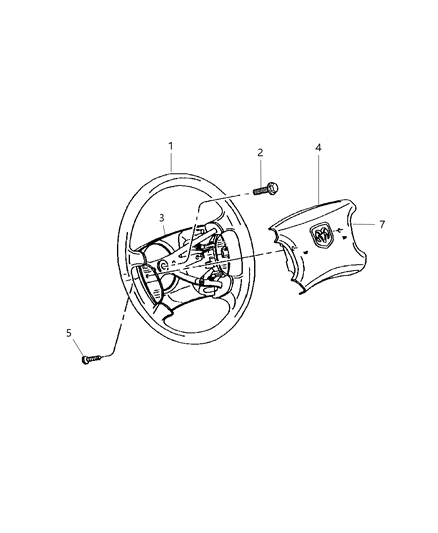 2007 Chrysler Aspen Cover-Steering Wheel Back Diagram for 1FM371DBAA