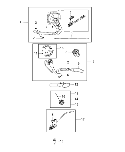 2013 Ram 2500 Tube-Fuel Filler Diagram for 68166495AA