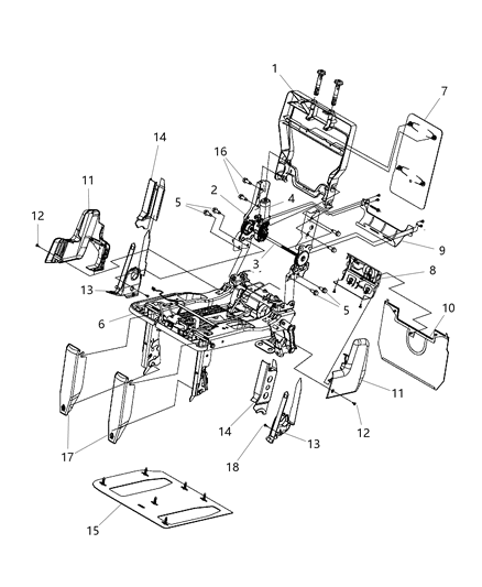 2011 Chrysler Town & Country Fold Flat Diagram for 1NG33HL5AA